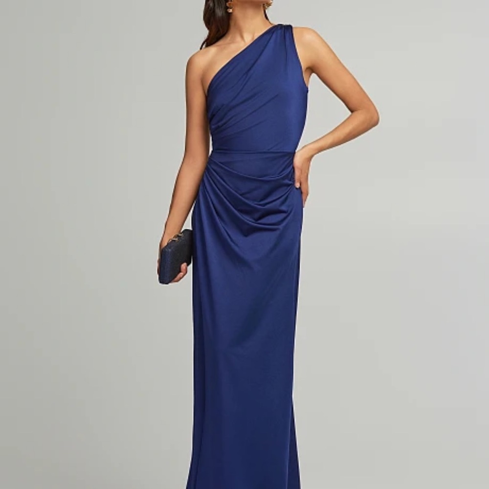 Royal Blue One-Shoulder Maxi Dress